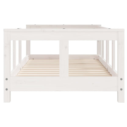 Kinderbedframe 70x140 cm massief grenenhout wit