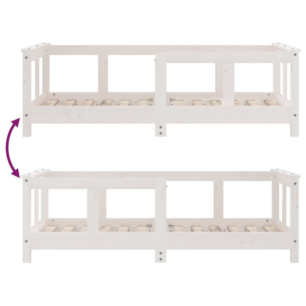 Kinderbedframe 70x140 cm massief grenenhout wit