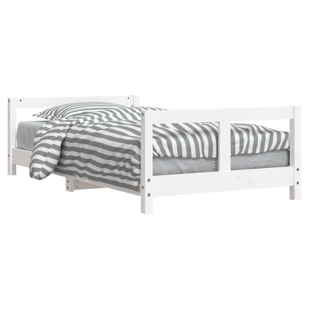 Kinderbedframe 80x160 cm massief grenenhout wit