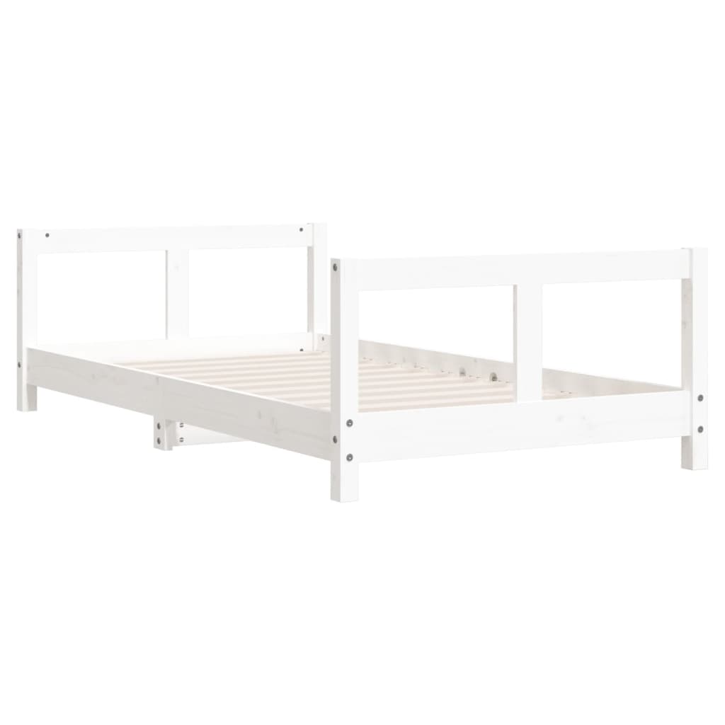 Kinderbedframe 80x160 cm massief grenenhout wit