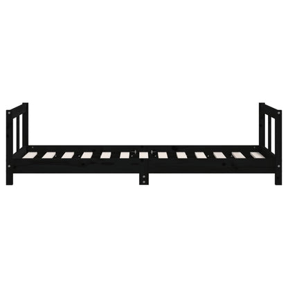 Kinderbedframe 80x160 cm massief grenenhout zwart