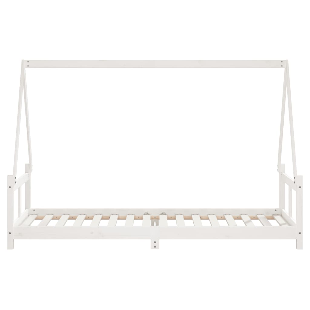 Kinderbedframe 80x200 cm massief grenenhout wit