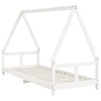 Kinderbedframe 80x200 cm massief grenenhout wit