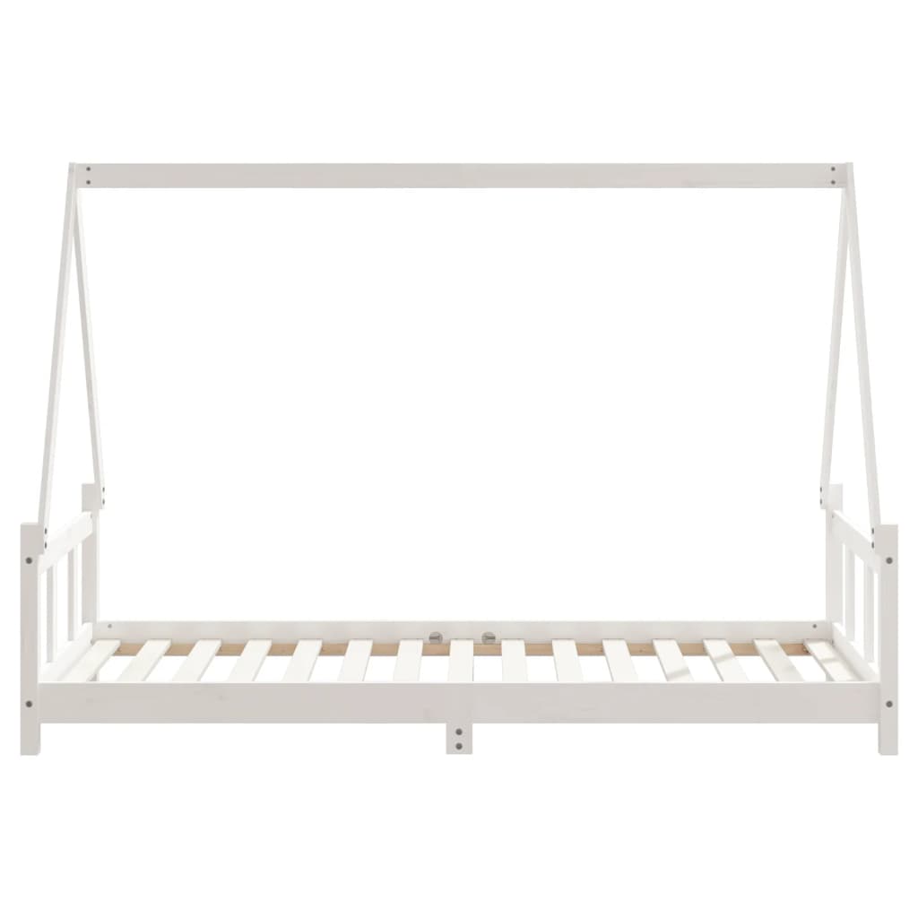 Kinderbedframe 90x190 cm massief grenenhout wit