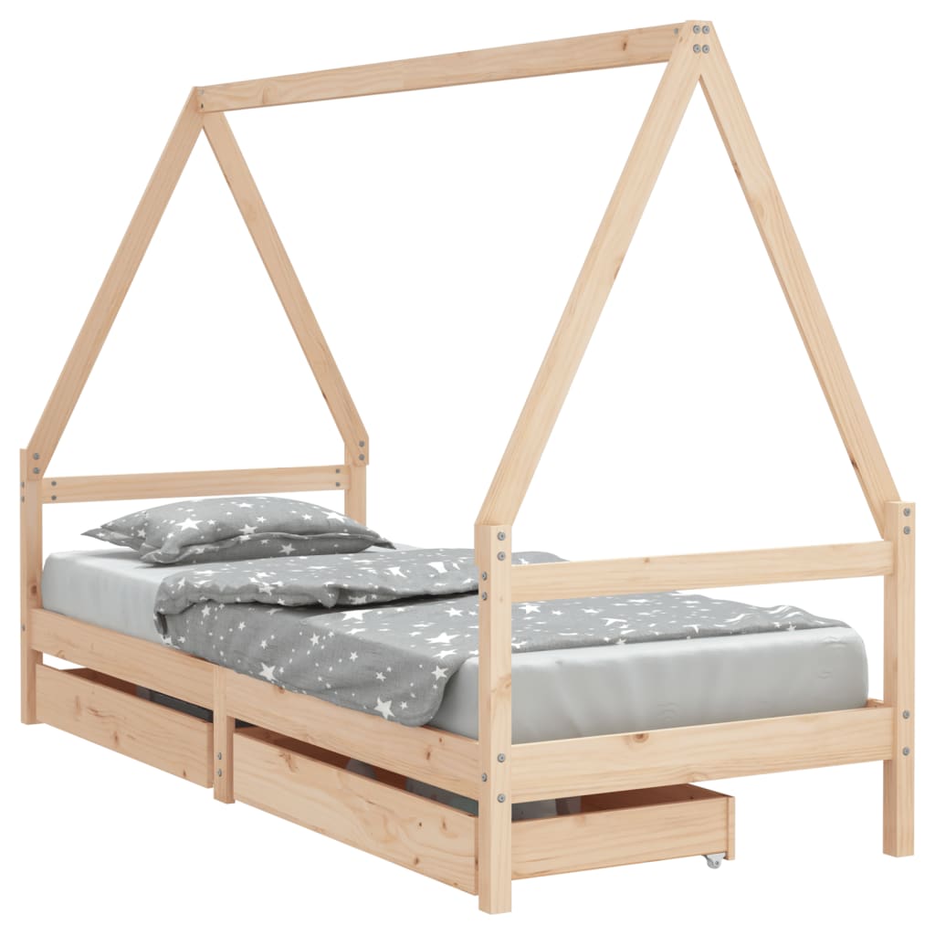 Kinderbedframe 90x200 cm massief grenenhout