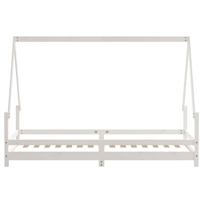 Kinderbedframe 80x200 cm massief grenenhout wit