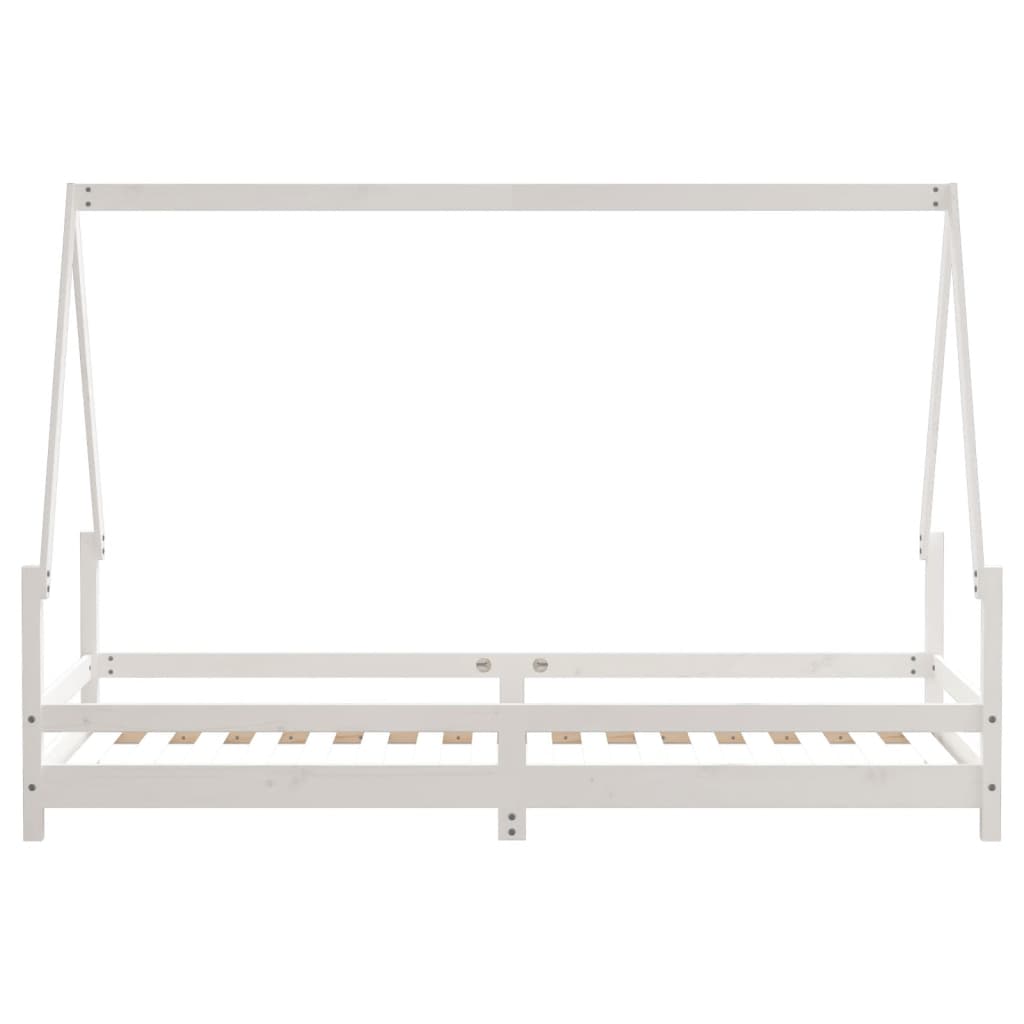 Kinderbedframe 90x200 cm massief grenenhout wit