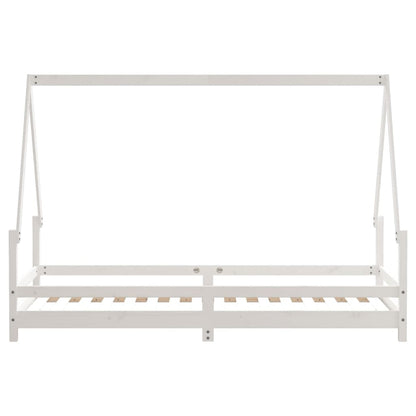 Kinderbedframe 90x200 cm massief grenenhout wit