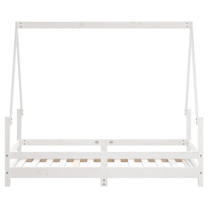 Kinderbedframe 80x160 cm massief grenenhout wit