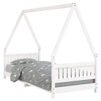 Kinderbedframe 80x200 cm massief grenenhout wit