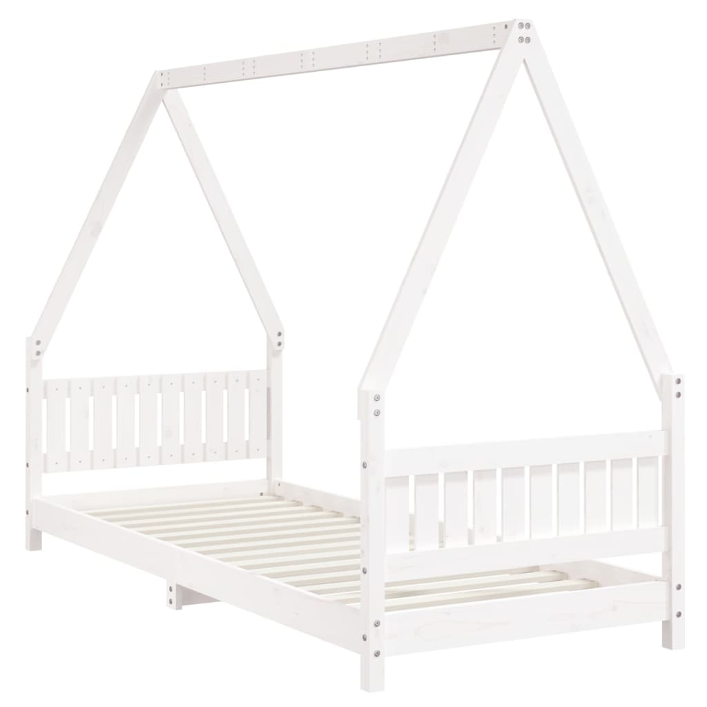 Kinderbedframe 80x200 cm massief grenenhout wit