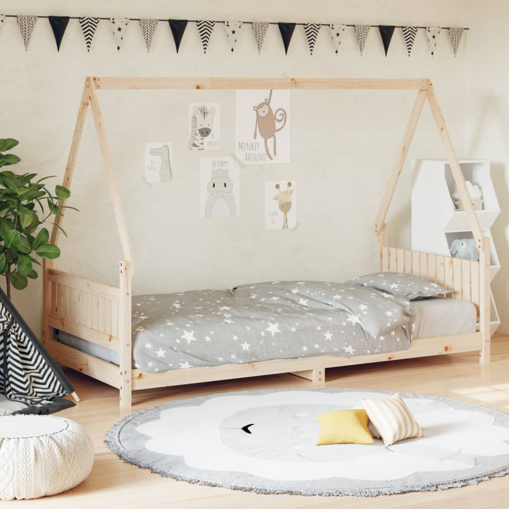 Kinderbedframe 90x200 cm massief grenenhout