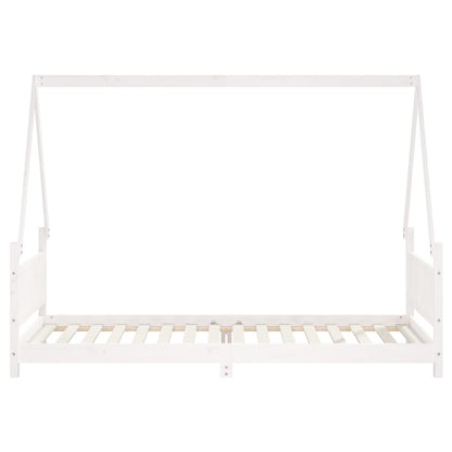 Kinderbedframe 90x200 cm massief grenenhout wit