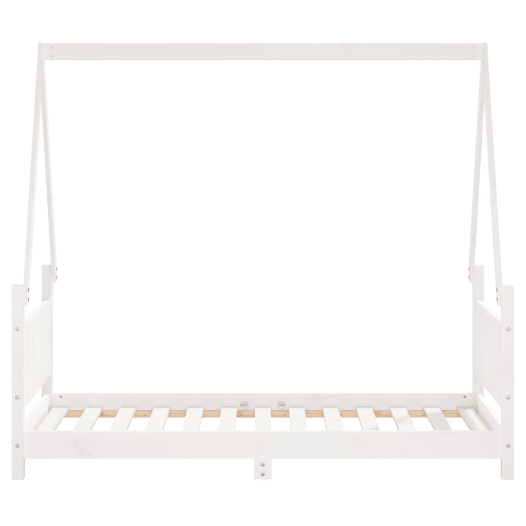 Kinderbedframe 80x160 cm massief grenenhout wit