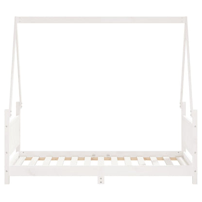 Kinderbedframe 80x160 cm massief grenenhout wit