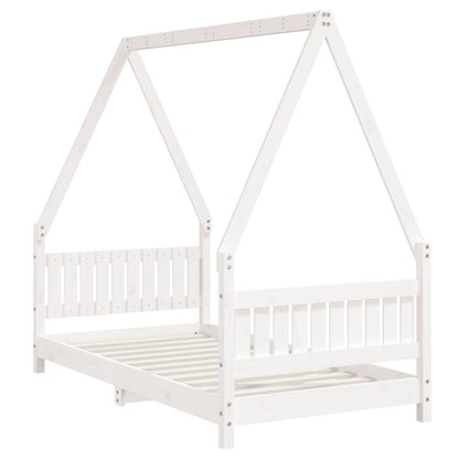 Kinderbedframe 80x160 cm massief grenenhout wit