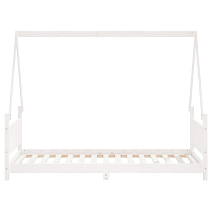 Kinderbedframe 90x190 cm massief grenenhout wit