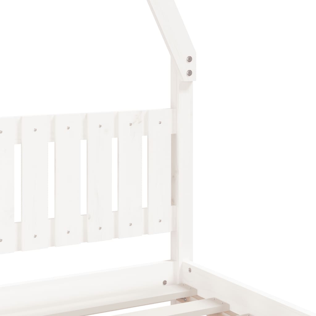 Kinderbedframe 90x190 cm massief grenenhout wit