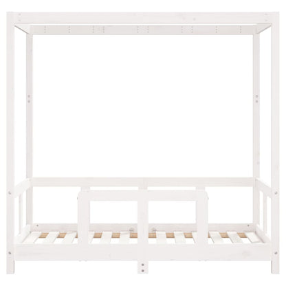 Kinderbedframe 70x140 cm massief grenenhout wit