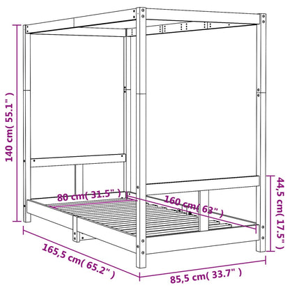 Kinderbedframe 80x160 cm massief grenenhout