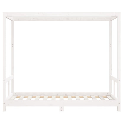 Kinderbedframe 80x160 cm massief grenenhout wit