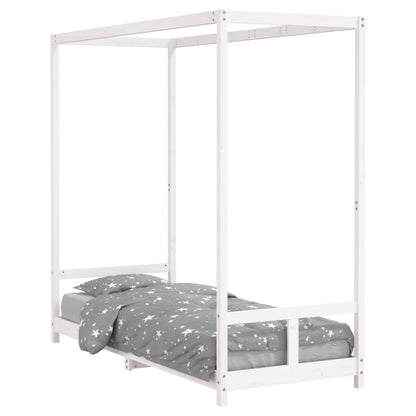 Kinderbedframe 80x200 cm massief grenenhout wit