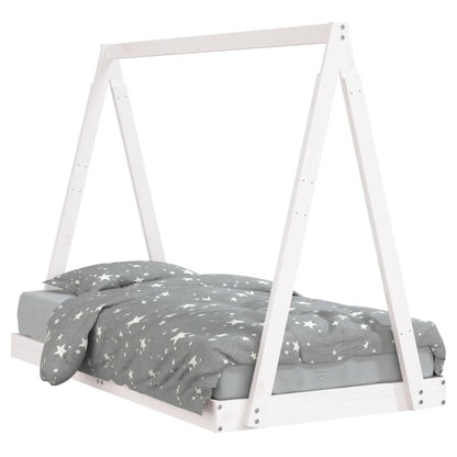 Kinderbedframe 80x160 cm massief grenenhout wit