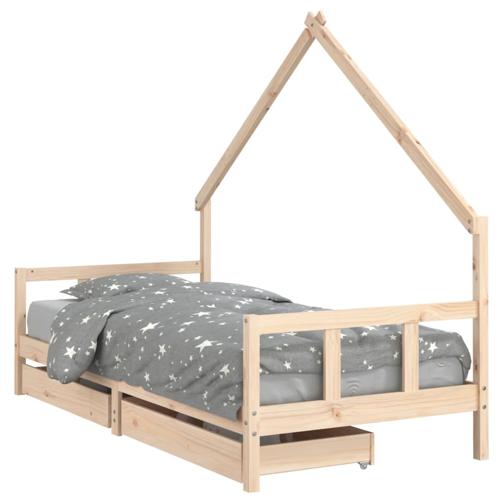 Kinderbedframe 90x200 cm massief grenenhout