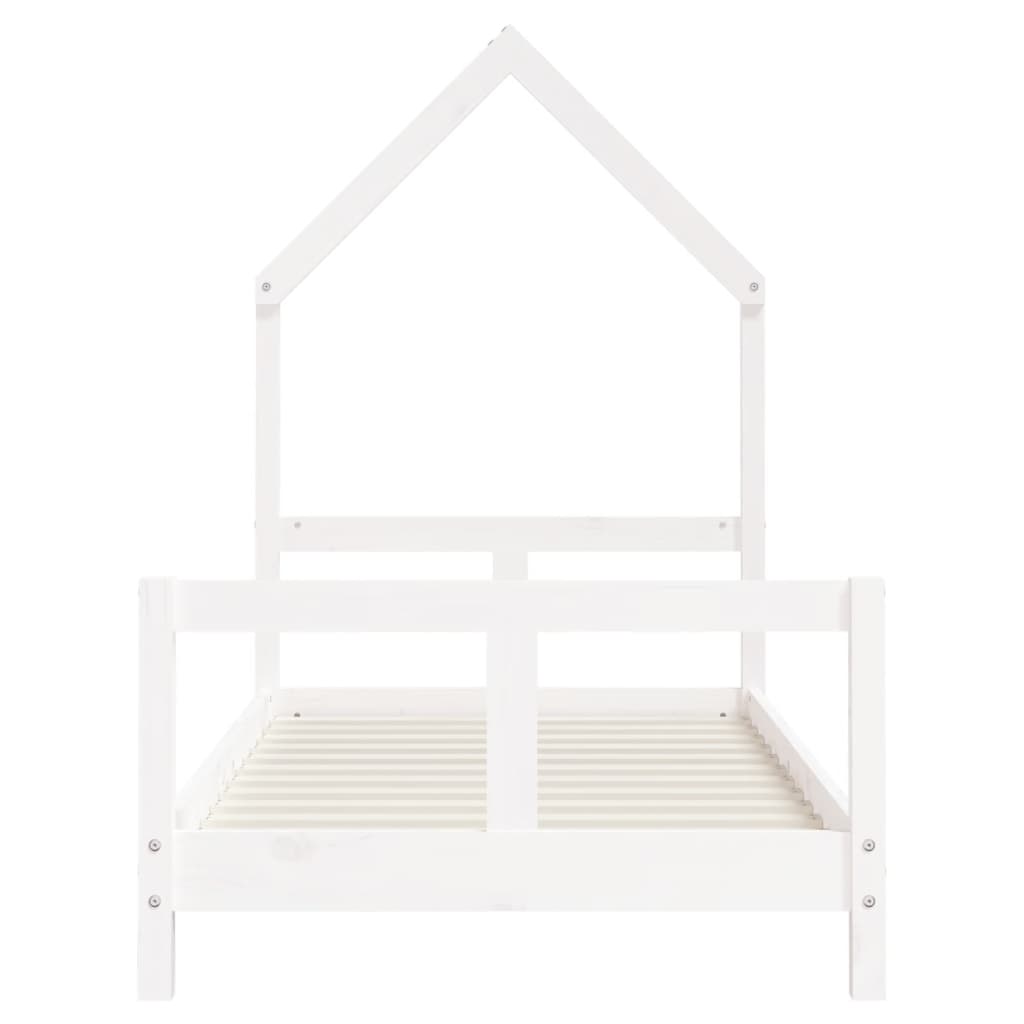 Kinderbedframe 80x160 cm massief grenenhout wit