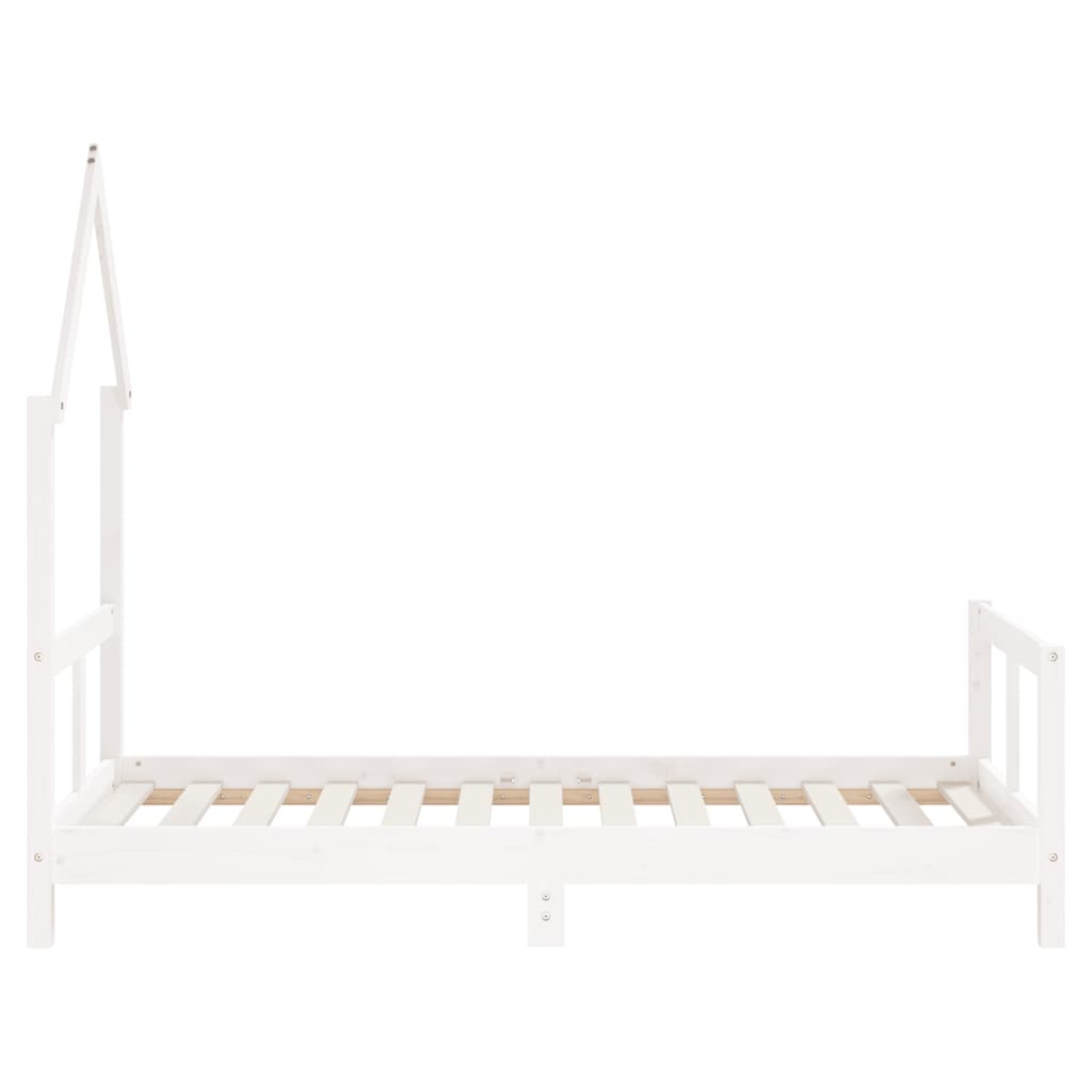 Kinderbedframe 80x160 cm massief grenenhout wit