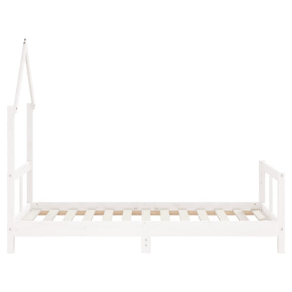 Kinderbedframe 80x160 cm massief grenenhout wit