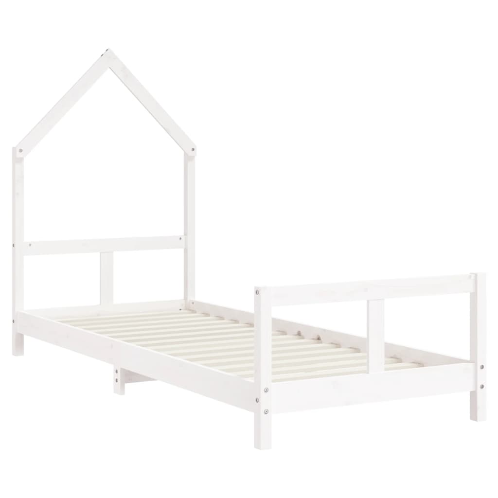 Kinderbedframe 80x200 cm massief grenenhout wit