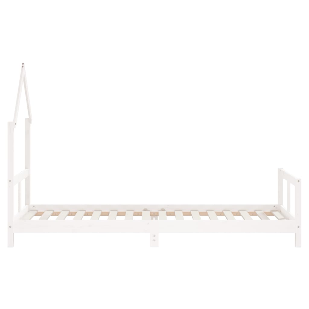 Kinderbedframe 80x200 cm massief grenenhout wit