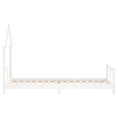 Kinderbedframe 80x200 cm massief grenenhout wit