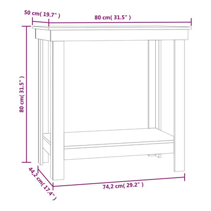 werkbank 80x50x80 cm massief grenenhout zwart