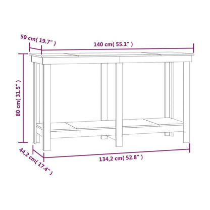 Werkbank 140x50x80 cm massief grenenhout