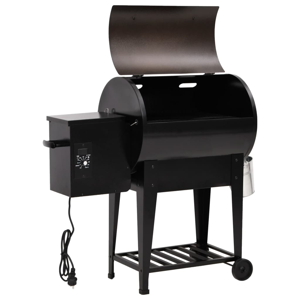 Pelletbarbecue met bodemplaat 94 cm ijzer zwart