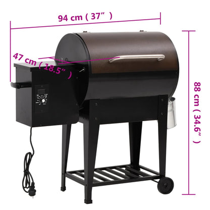 Pelletbarbecue met bodemplaat 94 cm ijzer zwart