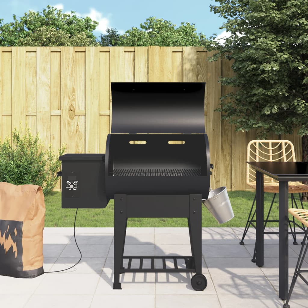 Pelletbarbecue met bodemplaat 94 cm ijzer zwart