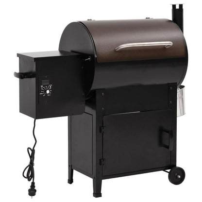 Pelletbarbecue met schoorsteen 104 cm ijzer zwart