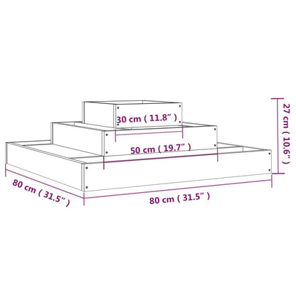 Plantenbak 80x80x27 cm massief douglashout