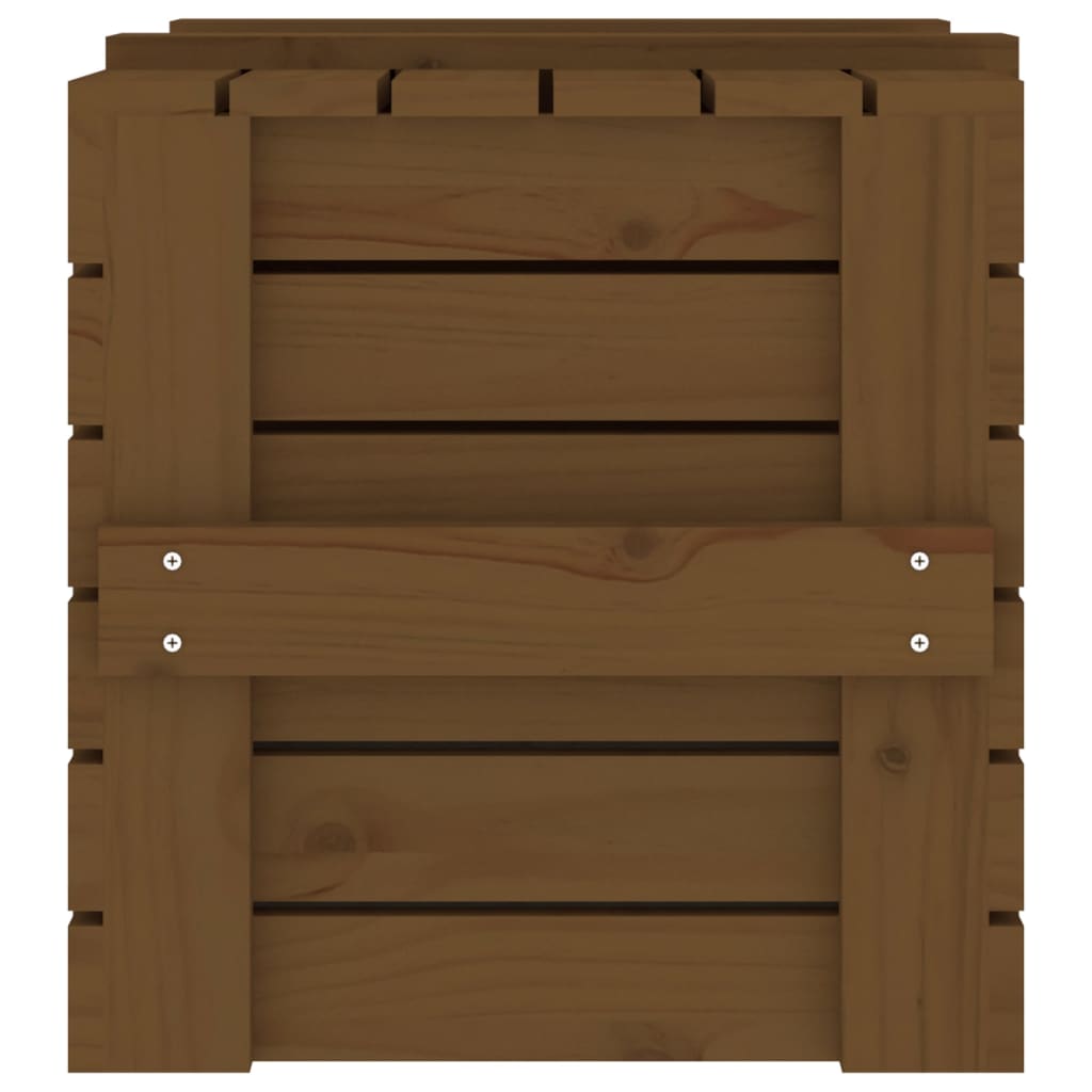 Opbergbox 58x40,5x42 cm massief grenenhout honingbruin