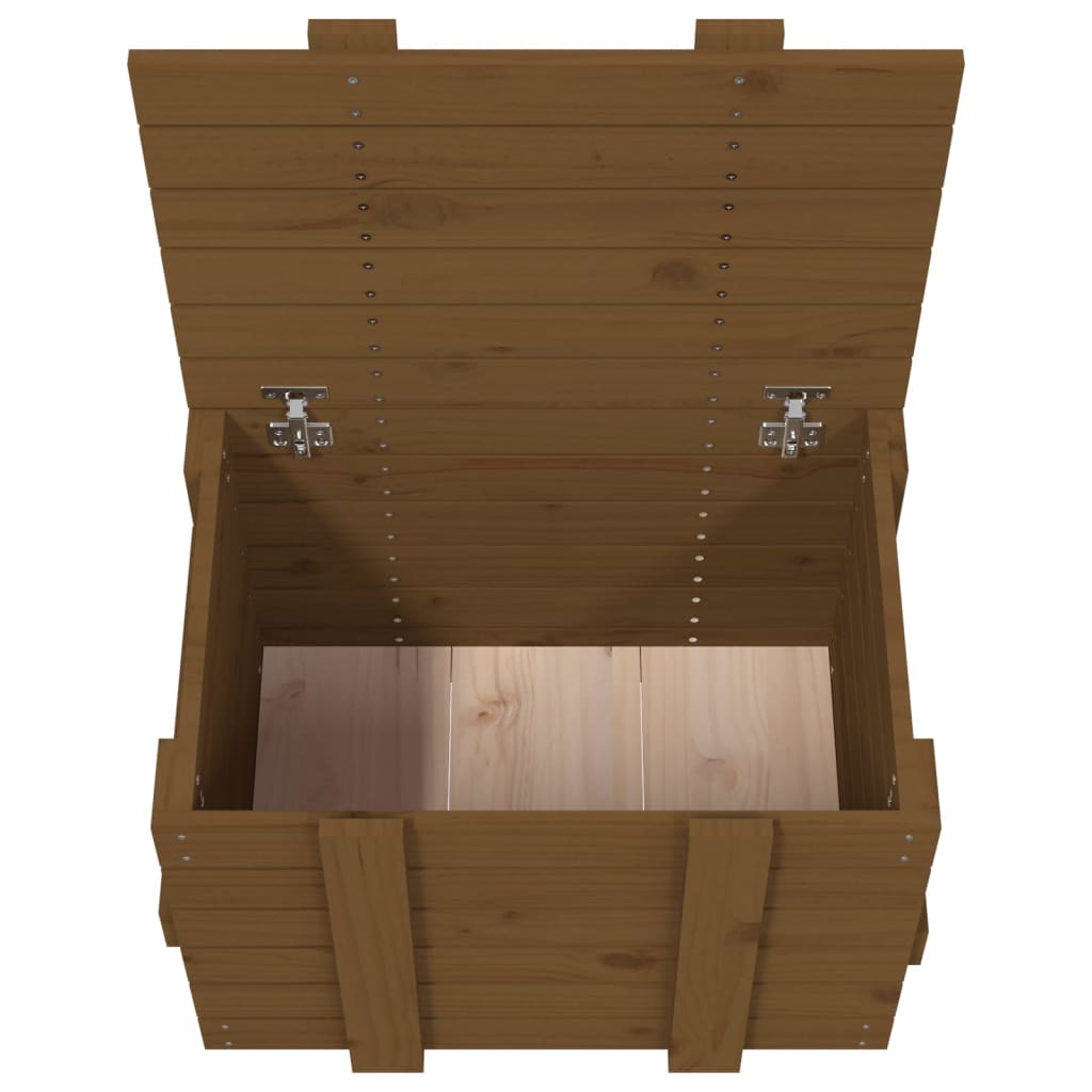 Opbergbox 58x40,5x42 cm massief grenenhout honingbruin