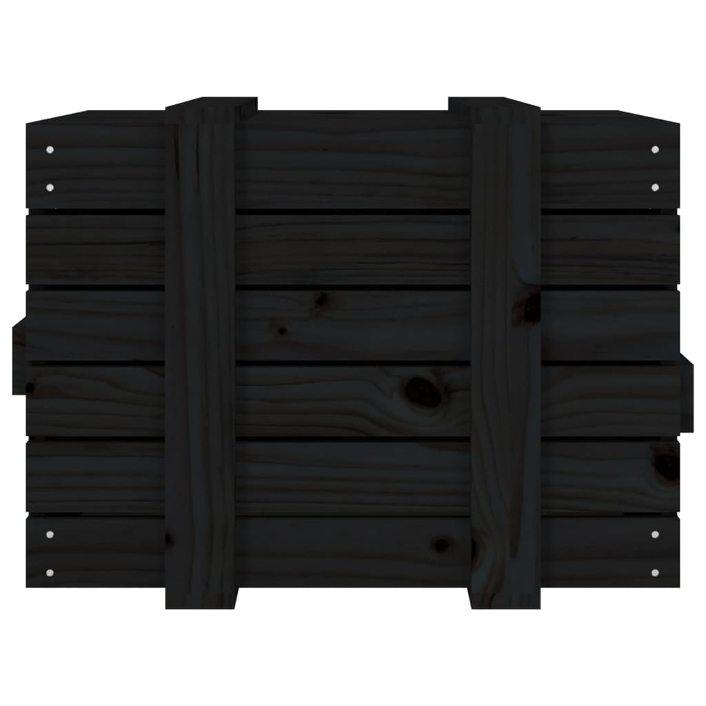 Opbergbox 58x40,5x42 cm massief grenenhout zwart