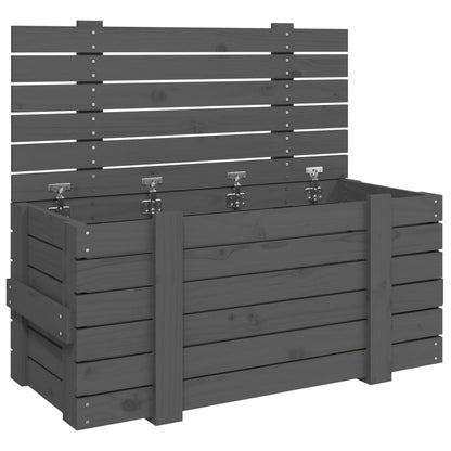 Opbergbox 91x40,5x42 cm massief grenenhout grijs