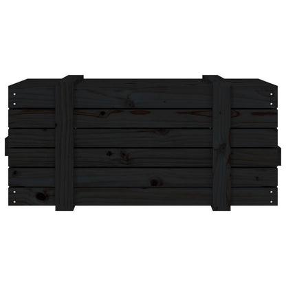 Opbergbox 91x40,5x42 cm massief grenenhout zwart