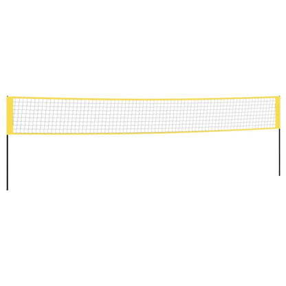 Badmintonnet 600x155 cm PE-stof geel en zwart