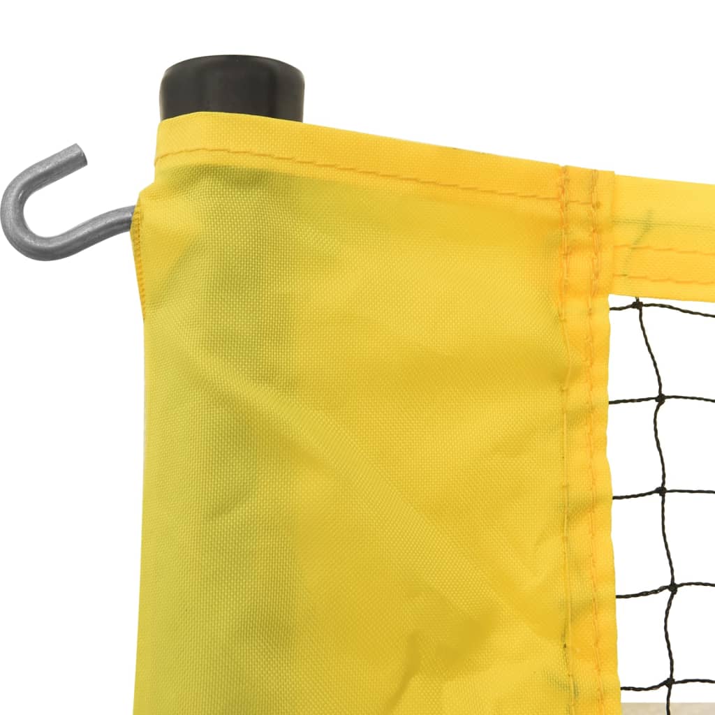 Badmintonnet 600x155 cm PE-stof geel en zwart