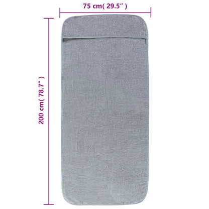 Strandhanddoeken 2 st 400 g/m² 75x200 cm stof grijs