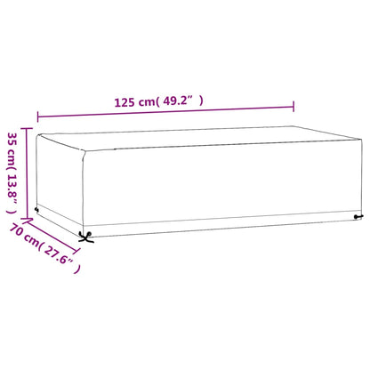 Tuinmeubelhoezen 2 st 8 oogjes rechthoekig 125x70x35 cm